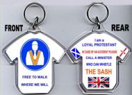 Loyalist T-Shirt Key-Ring/Free To Walk Where We Will